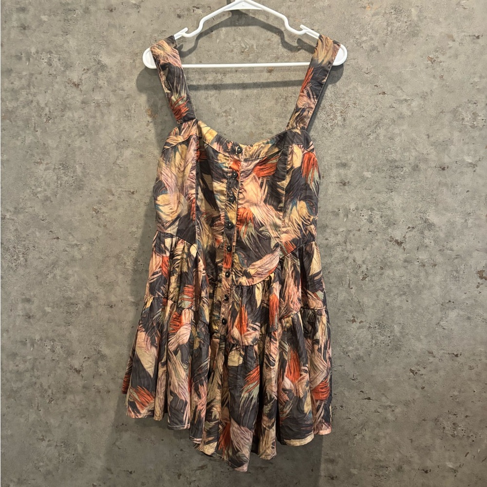 Vici Multicolor Feather Print Dress